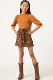 Corduroy Patch Pocket Leopard Skirt