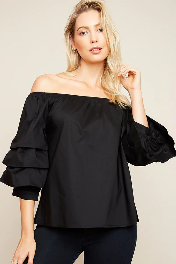 Womens Ruffle Off The Shoulder Top