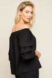 Womens Ruffle Off The Shoulder Top