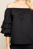 Womens Ruffle Off The Shoulder Top