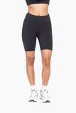 Lycra-Blend Essential Sweetheart Back Biker Shorts: Black