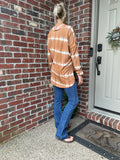 Women's Tie Dye High Low Long Sleeve Dolman