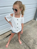 Off-Shoulder Button Down Top