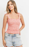 Smocked Floral Tank - Adult/Junior