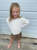 Corduroy Patch Pocket Leopard Skirt