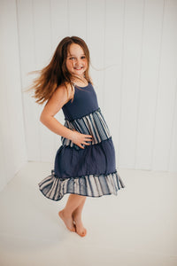 Moving Forward Navy Tiered Dress