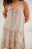 Pastel Floral Tiered Tie Front Tank Dress (Tween)