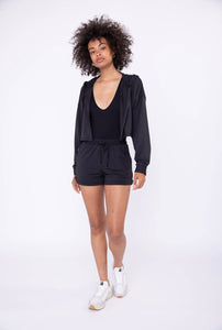 Active Cropped Jacket with Textured Interior